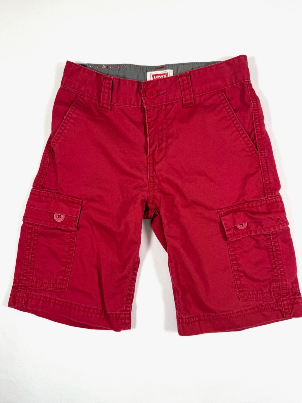LEVI’S STRAUSS Boys’ 100% Cotton Red Cargo Bermuda Shorts Nautical Outdoor 7